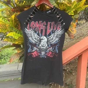 Black Romper with Safety Pin Detail